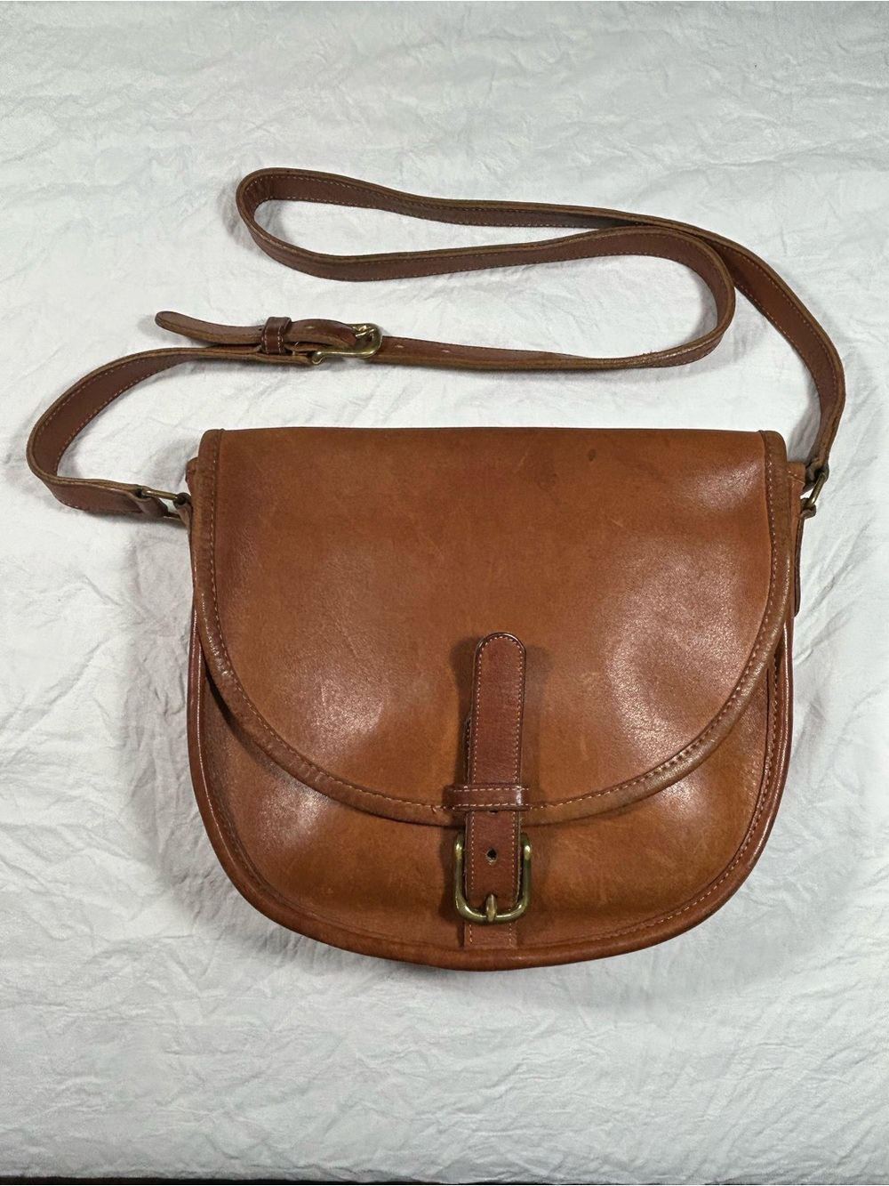 Vintage 1980’s COACH Saddle Pouch #9590 Rare NYC Era British Tan Leather